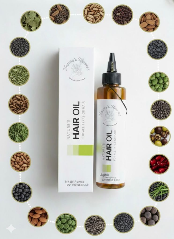 Nature's Harvest 100% Organic Hair For Women Made with 20+ Herbs And Oils